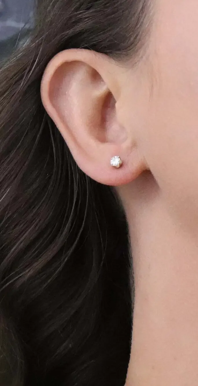 14k Yellow Gold Natural .40 Total Carat Diamond Earrings Studs 3/16